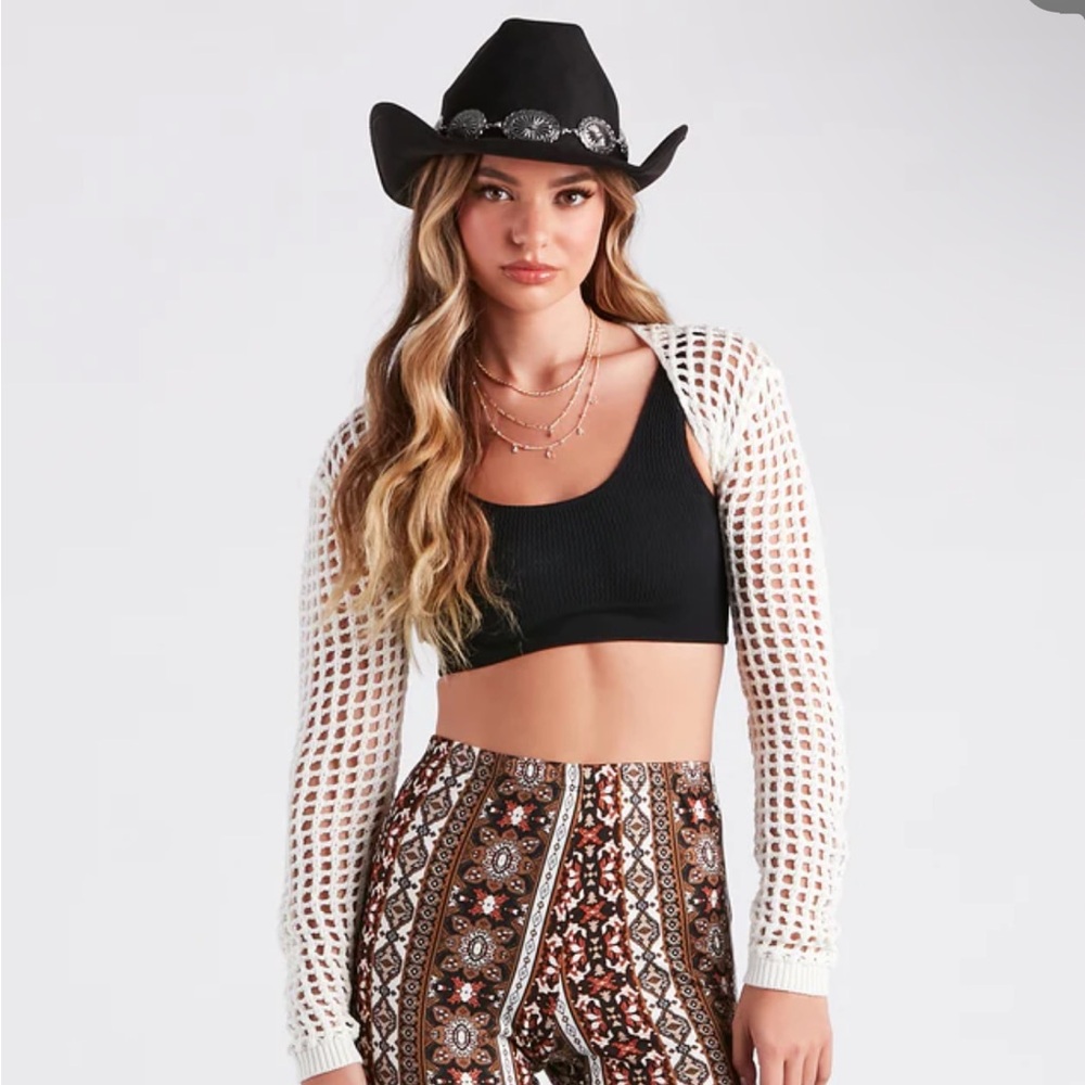 Windsor Coastal Chic Crochet Knit Bolero in cream.